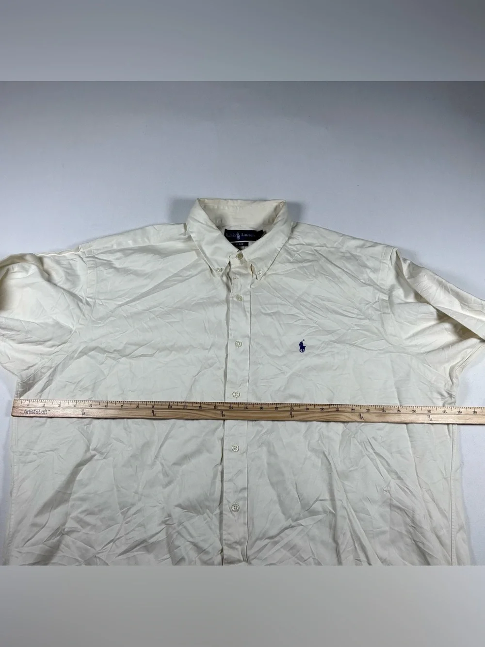 Ralph Lauren Men's White Shirt Blake Fit Button Down Size Fits: 3XL Big See Pics